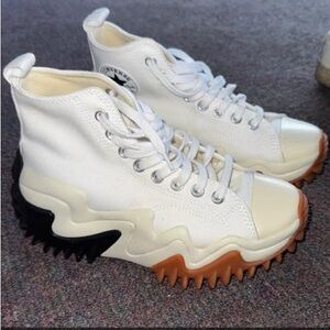 Converse Women's White and Cream High-Top Sneakers